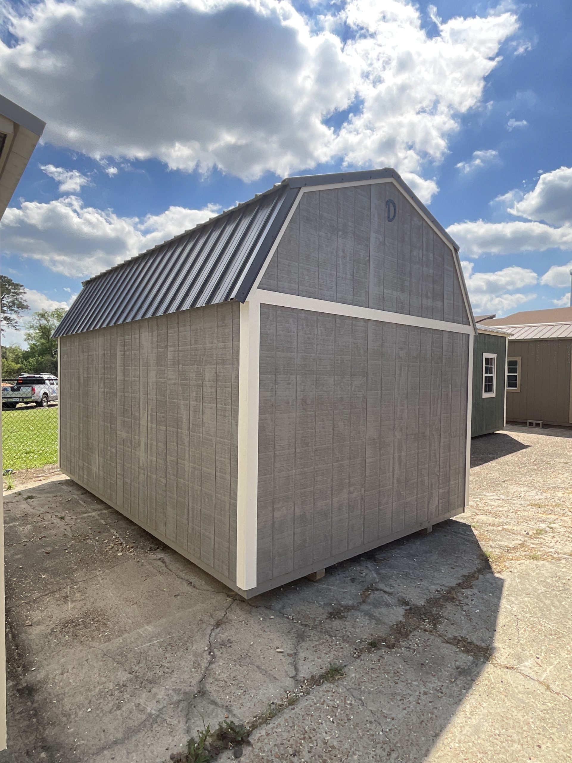 10x16 side lofted barn dovetail neutral ground portable building Hammond LA exterior