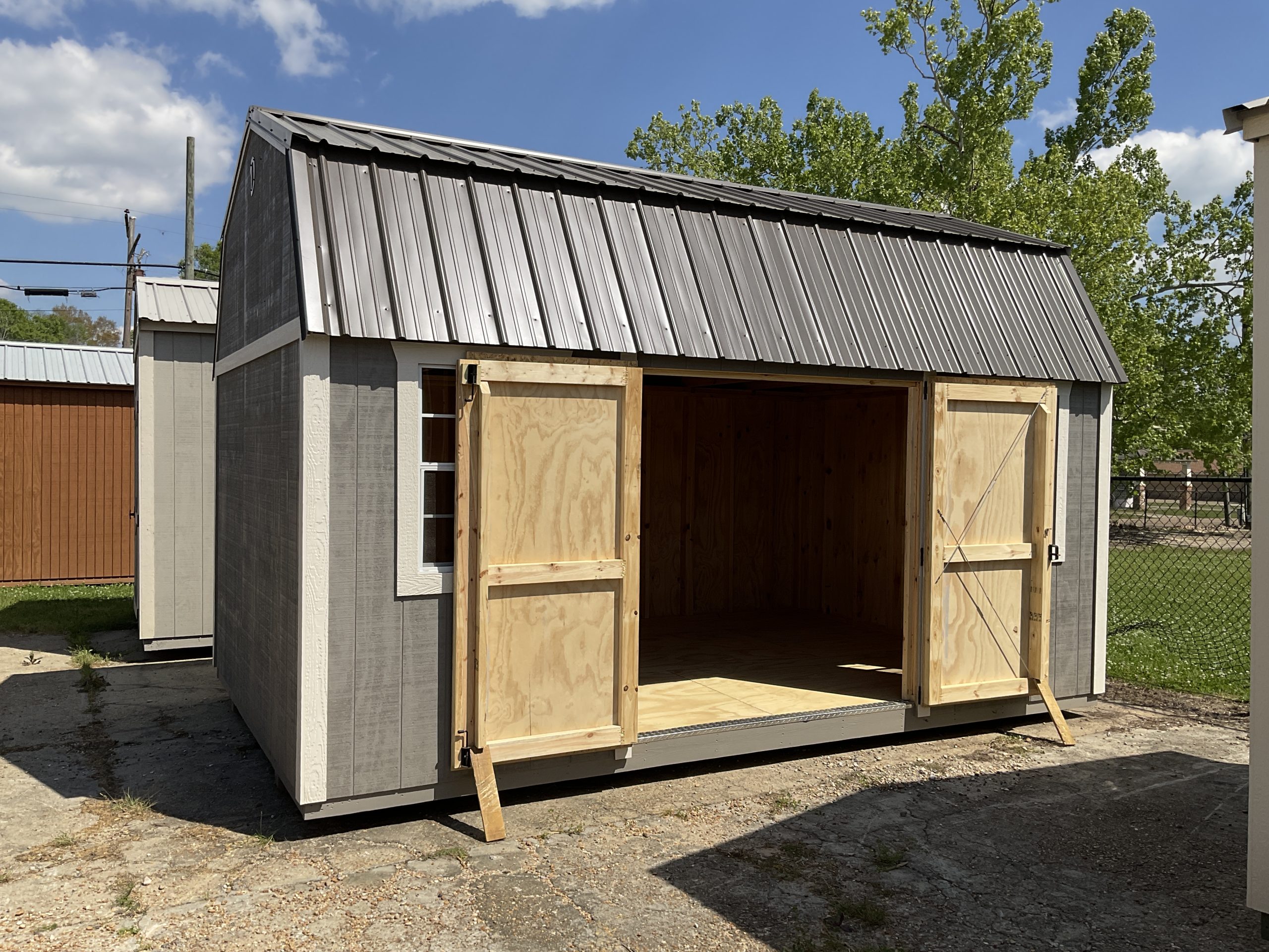 10x16 side lofted barn double doors open 6 foot opening portable shed Hammond LA