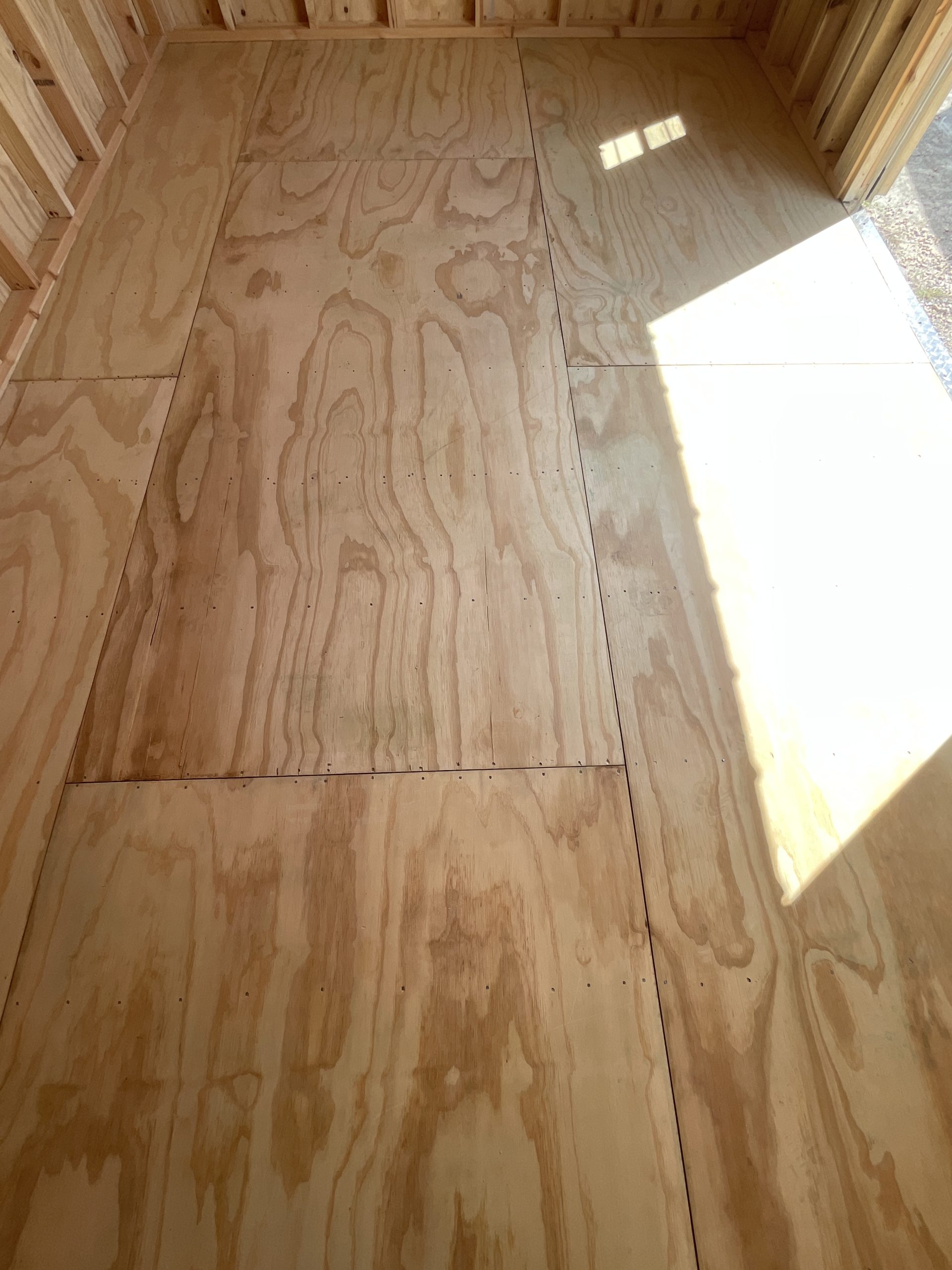 treated plywood flooring 5/8 tongue and groove portable building shed Hammond LA
