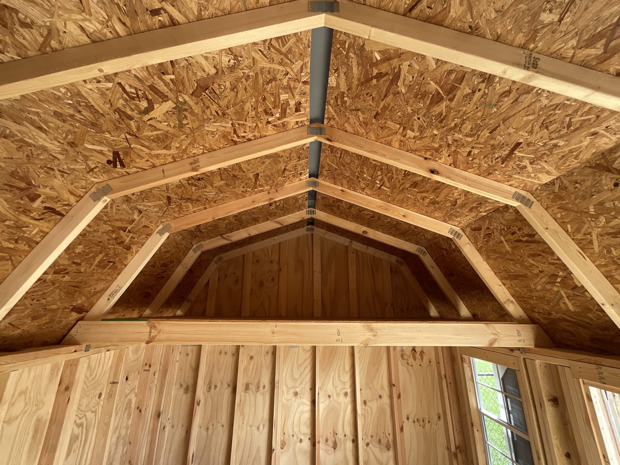 loft framing portable shed 10x16 side lofted barn interior storage loft Hammond LA