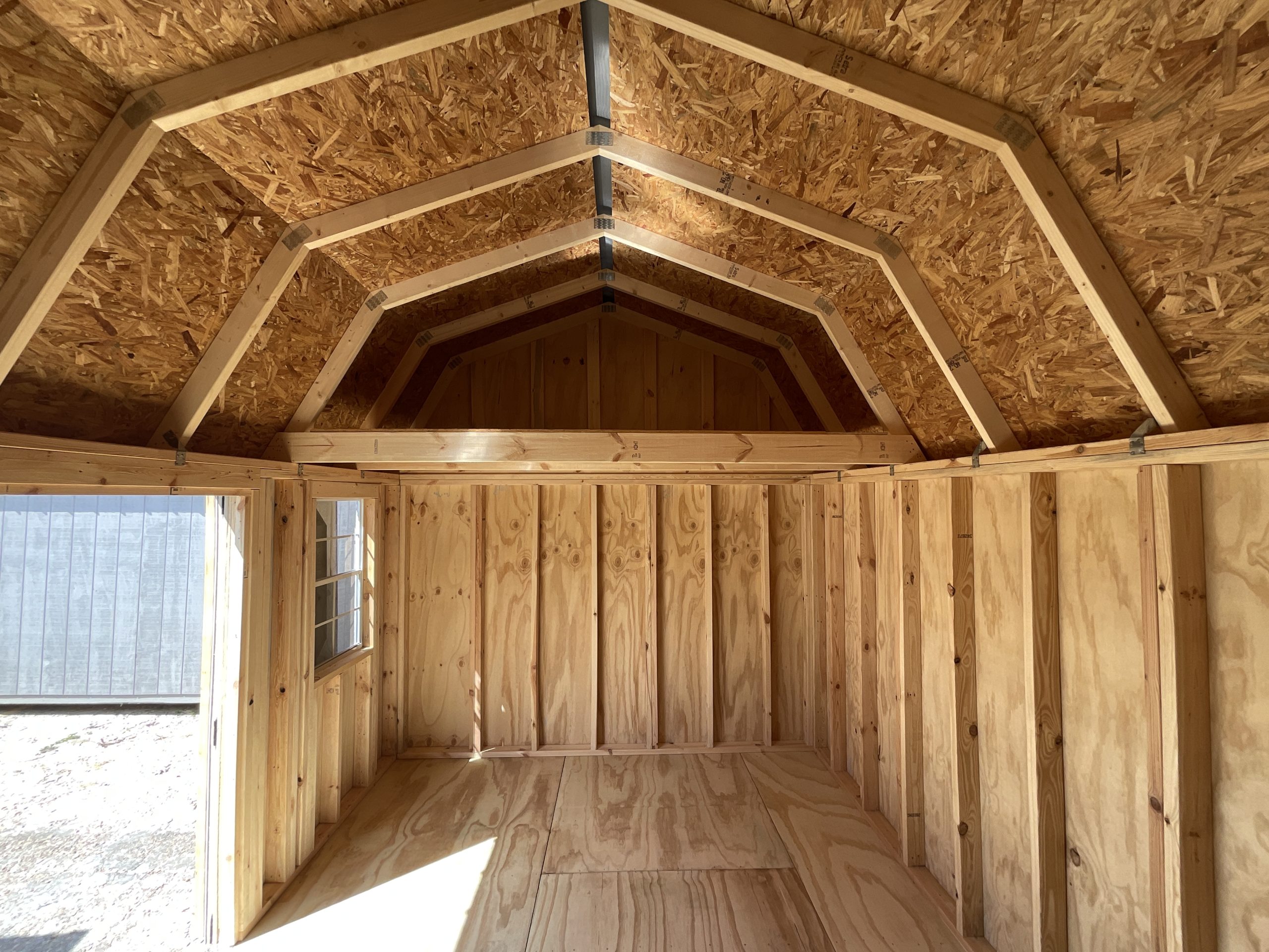 loft framing portable shed 10x16 side lofted barn interior storage loft Hammond LA