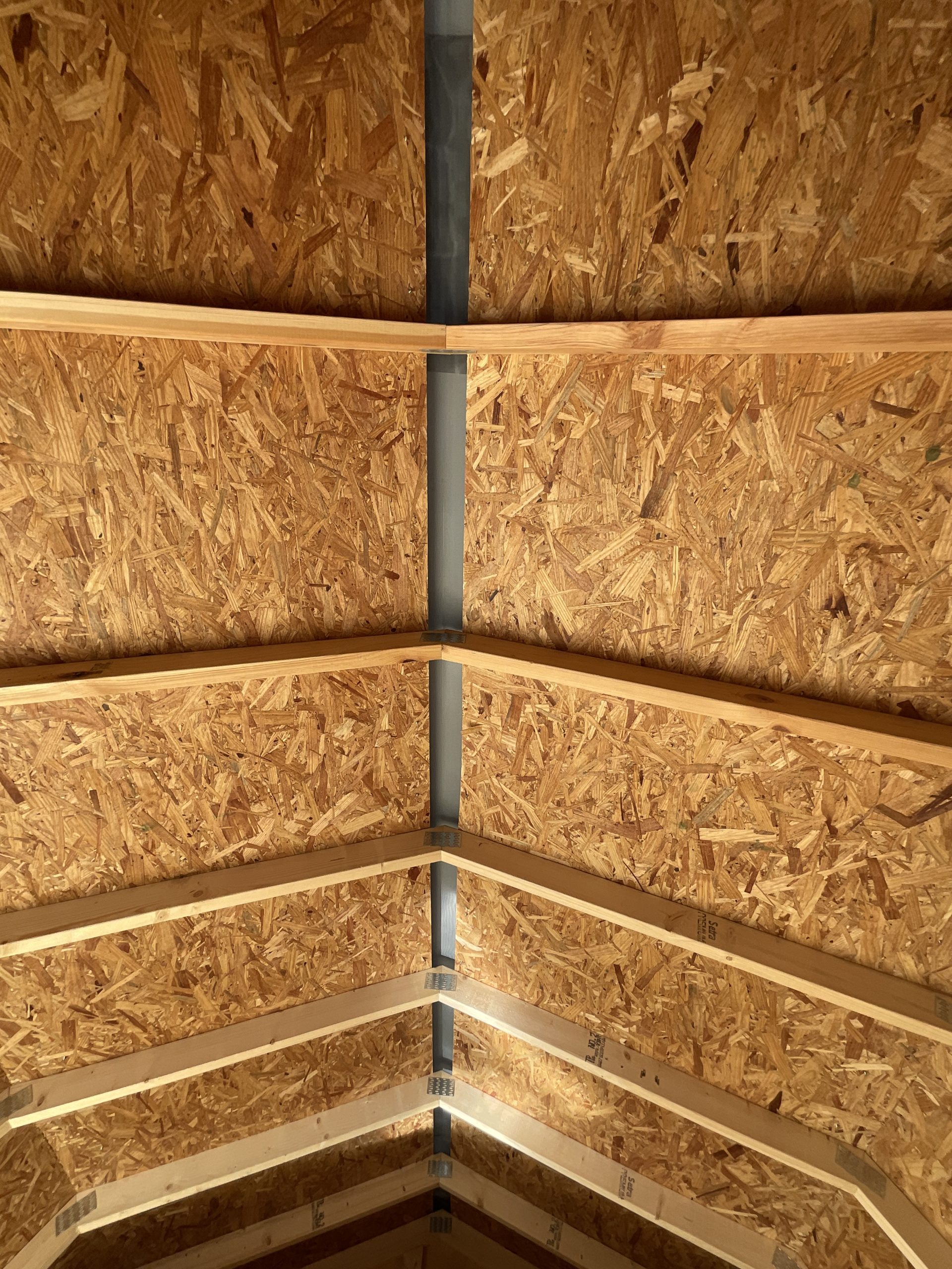 portable building roof structure wood trusses full length soffit vent 10x16 side lofted barn interior Hammond LA