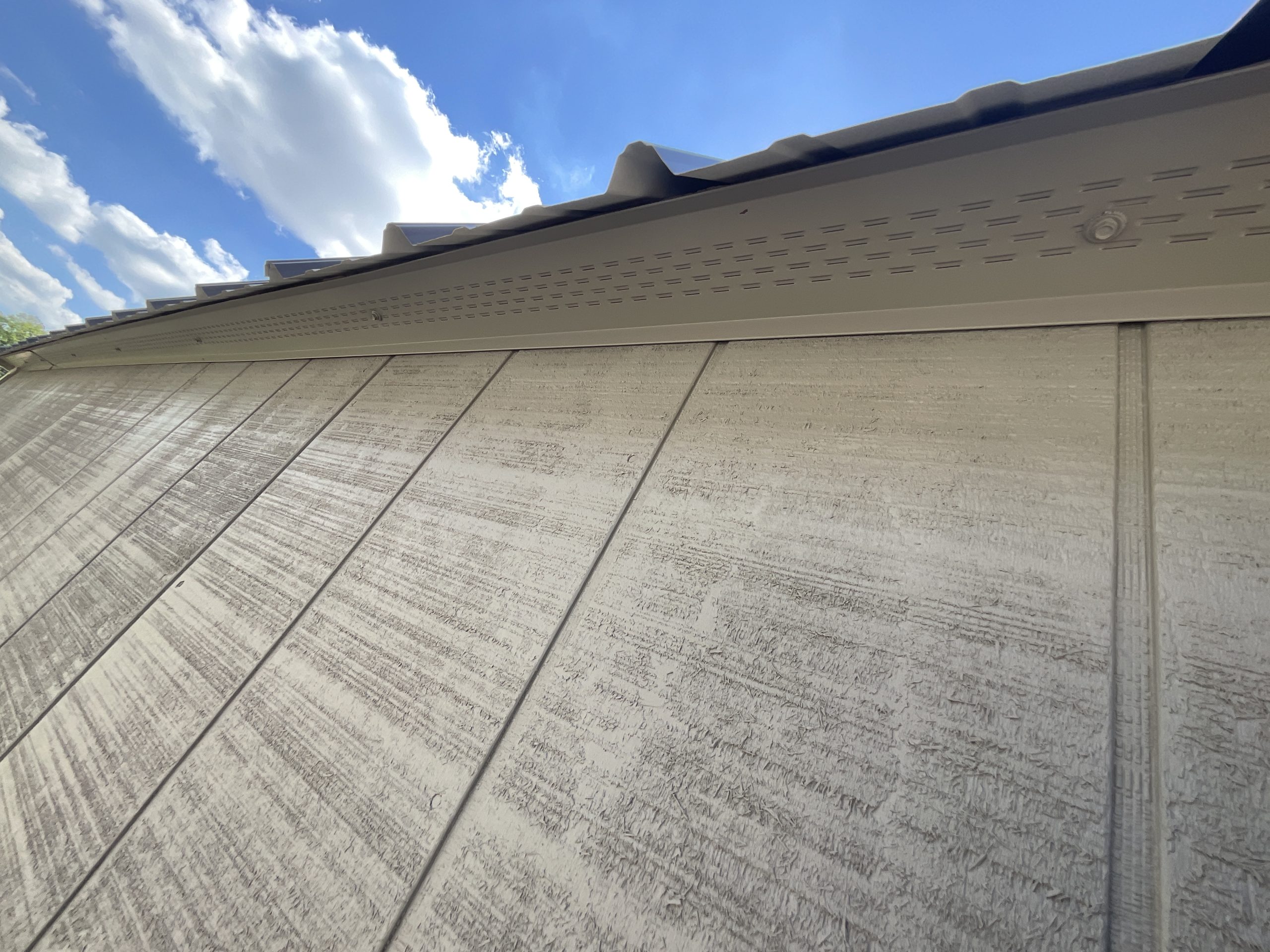 10x16 side lofted barn soffit vent system Hammond LA portable building ventilation detail