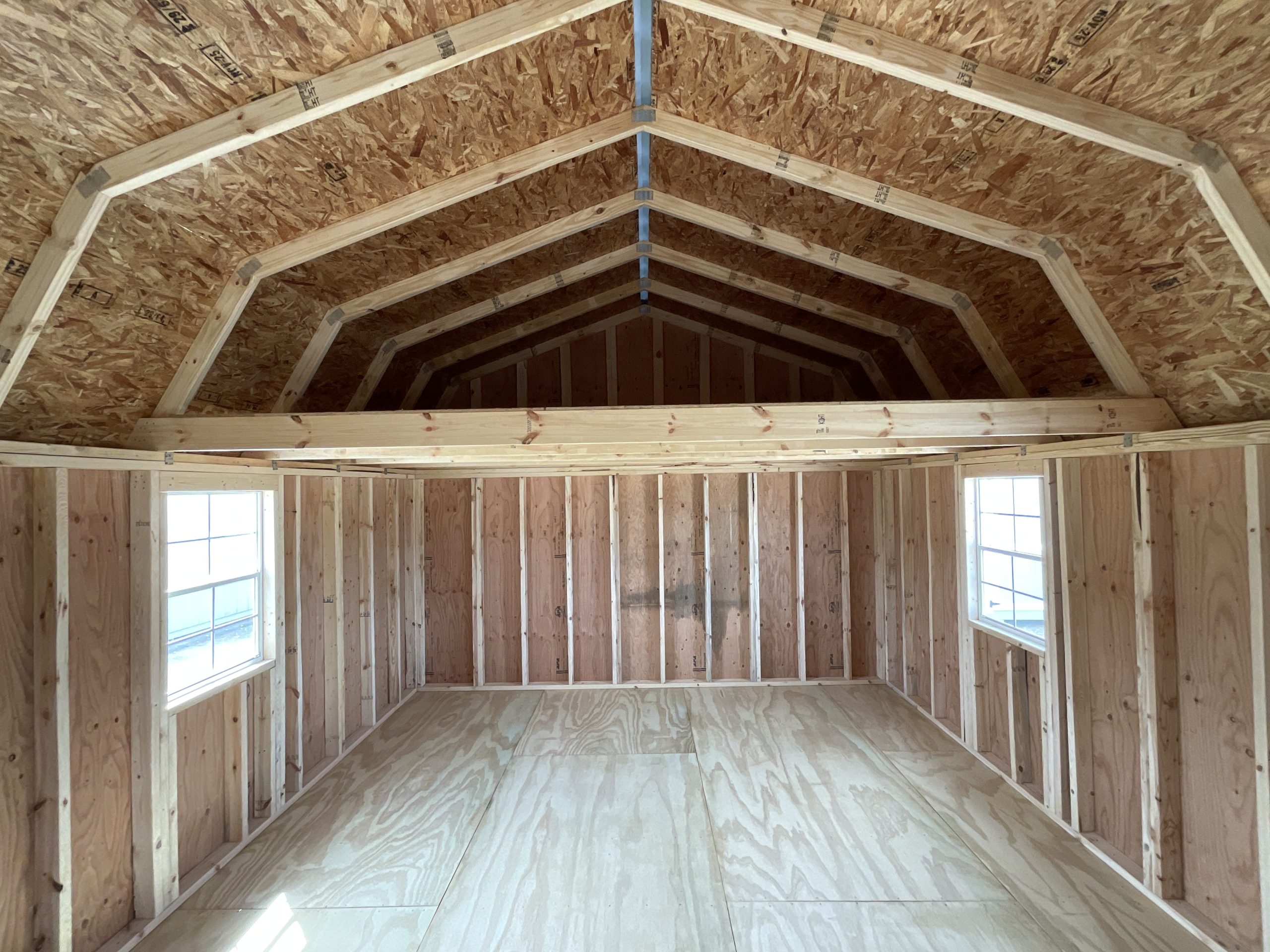 Open interior lofted barn house shell high ceiling Hammond LA