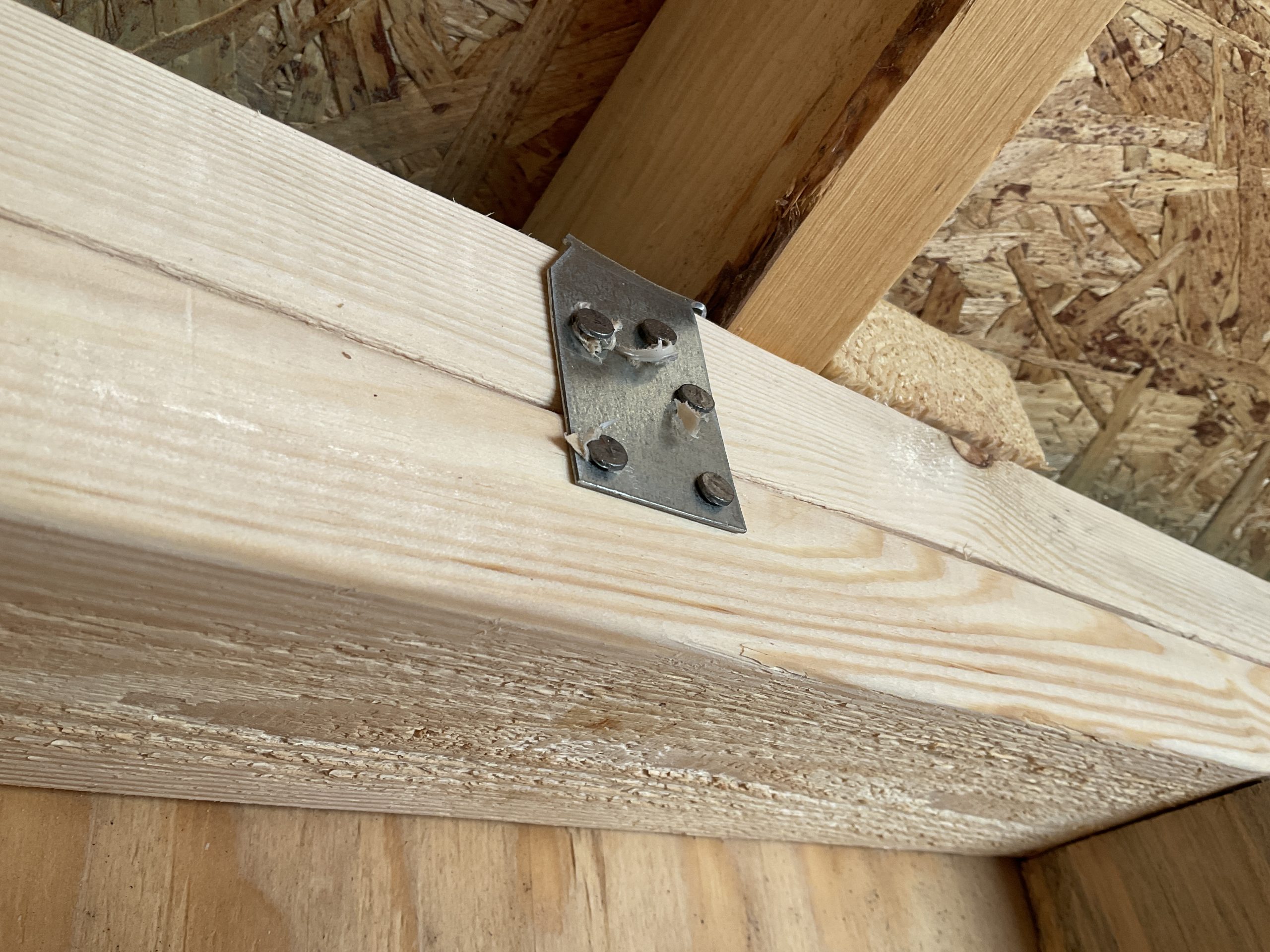 Hurricane Clips and Double Top Plate Construction Inside Portable Building