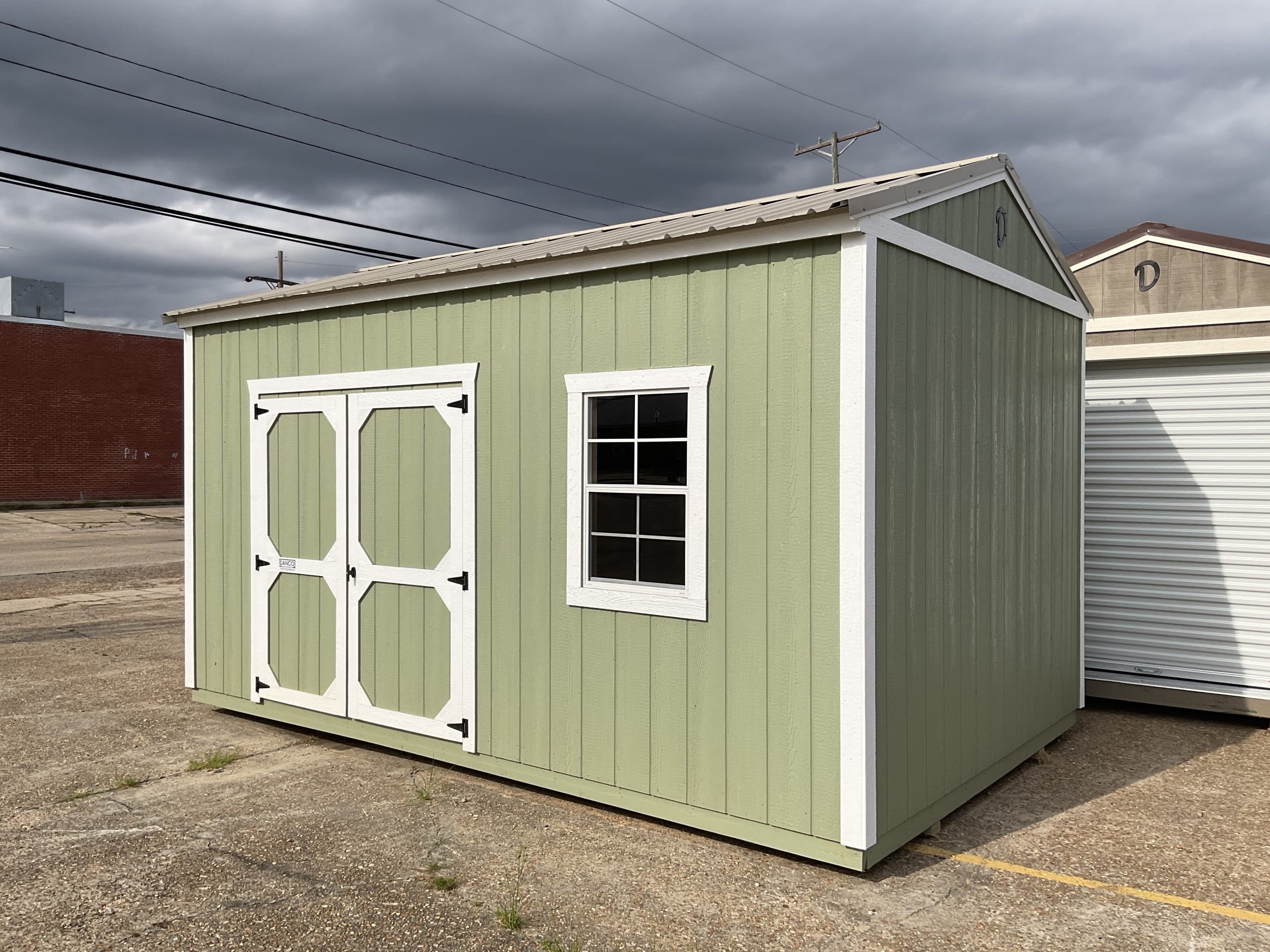10x16 Green Onyx Garden Shed with Double Wood Doors and Window in Hammond Louisiana