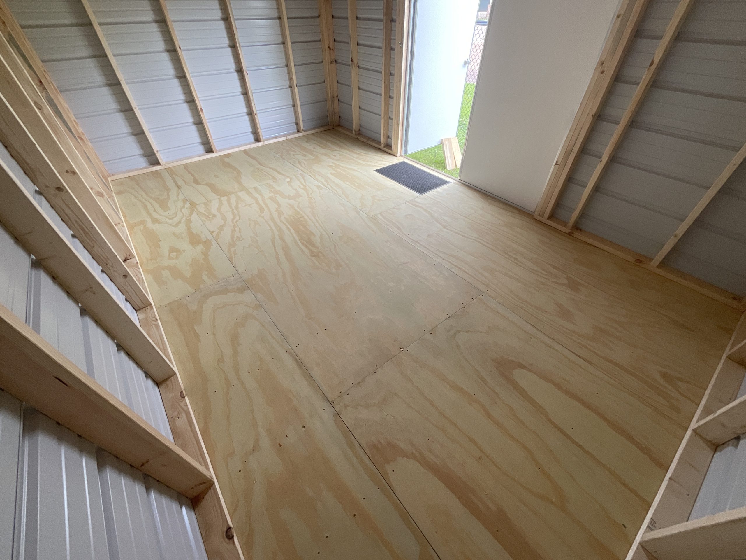 wide open floor space inside 10x16 shed Hammond LA