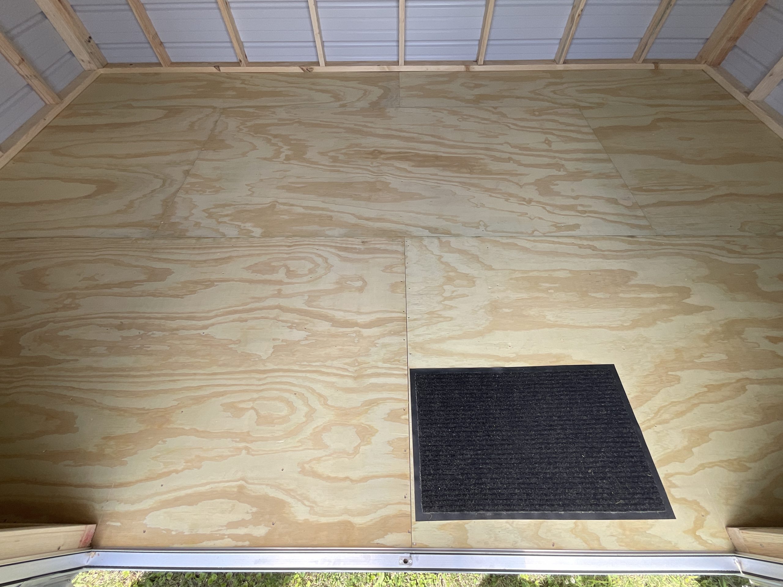 durable wood floor inside portable shed Hammond Louisiana