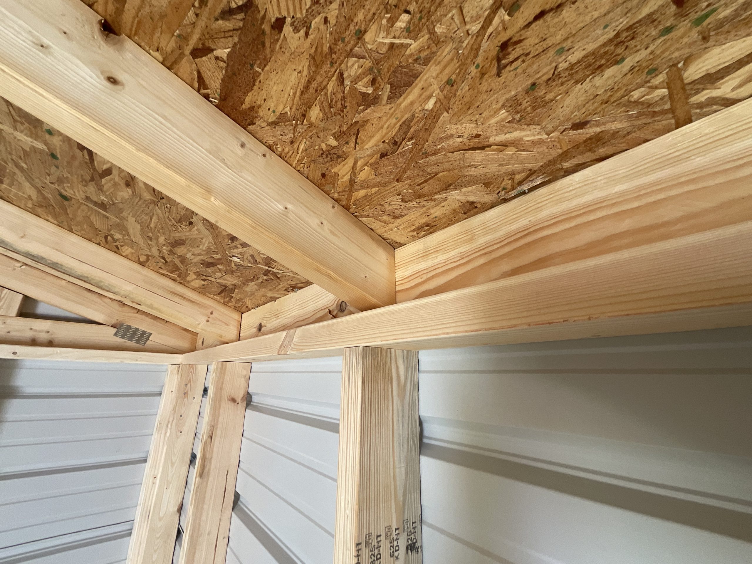 strong back truss support system inside shed Hammond LA
