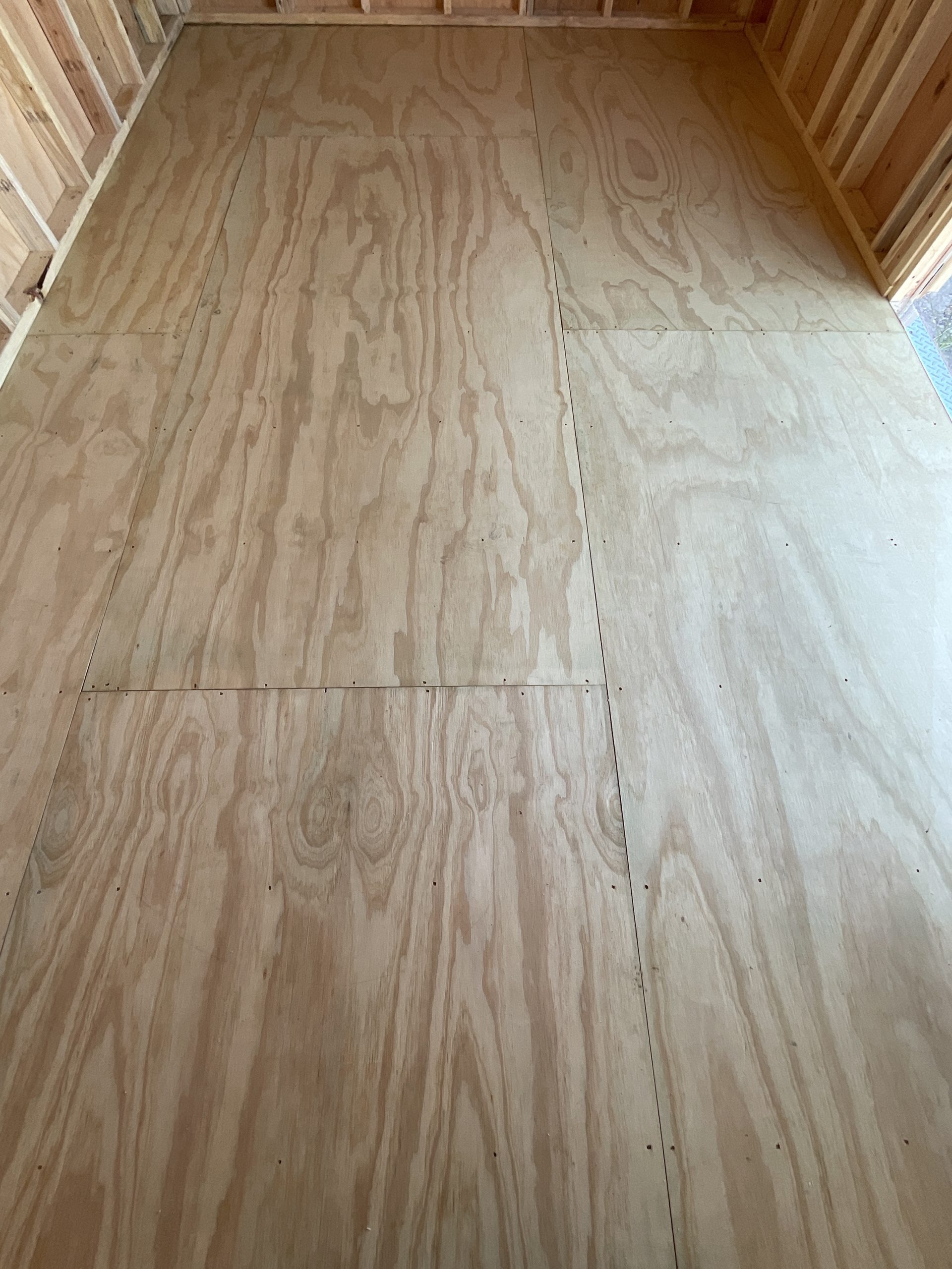 5/8 Treated Tongue and Groove Plywood Flooring Inside Portable Building