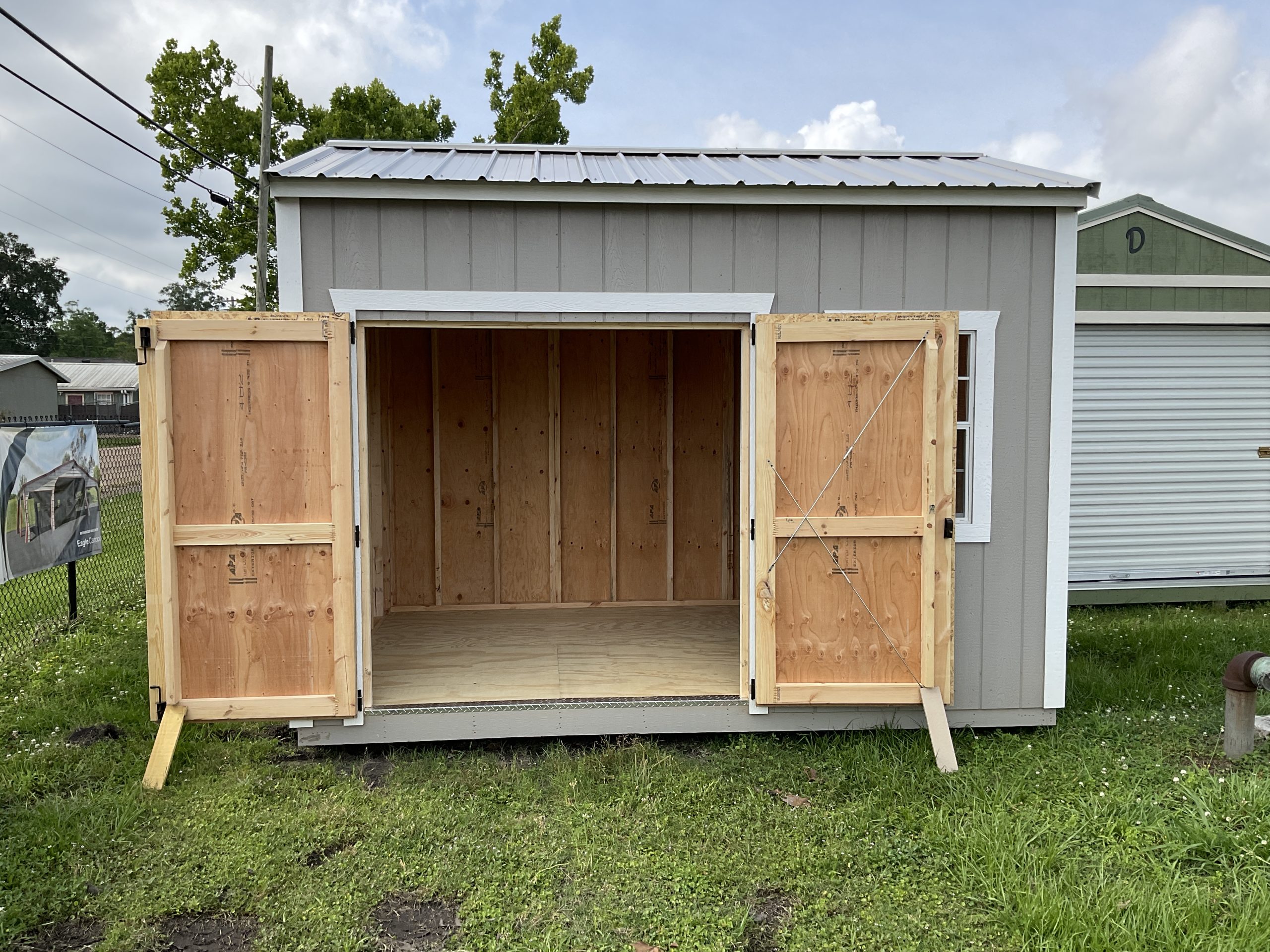 8x12 Garden Shed with Double Wood Doors in Hammond LA