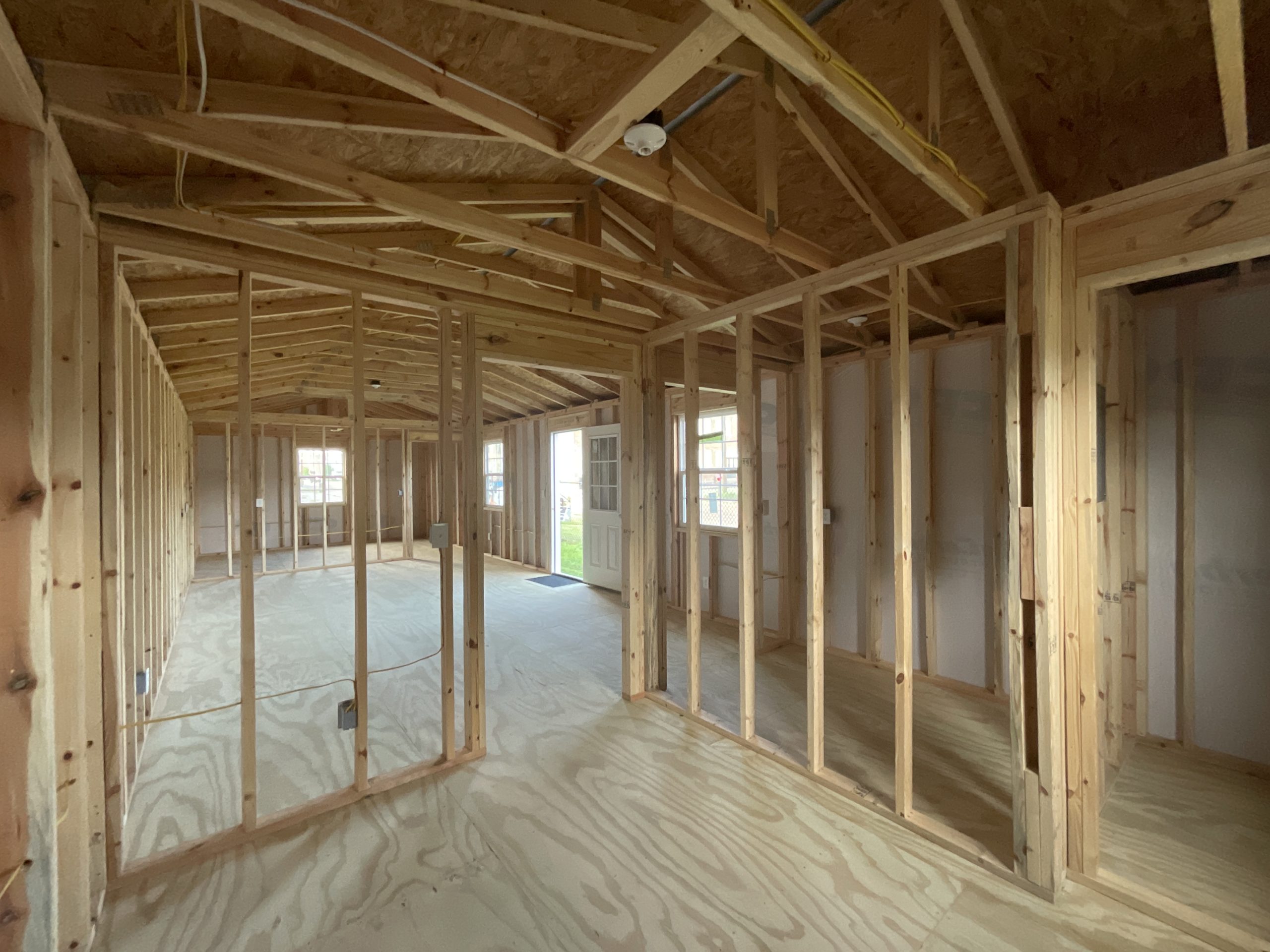 Wide interior view of House Shell floor plan