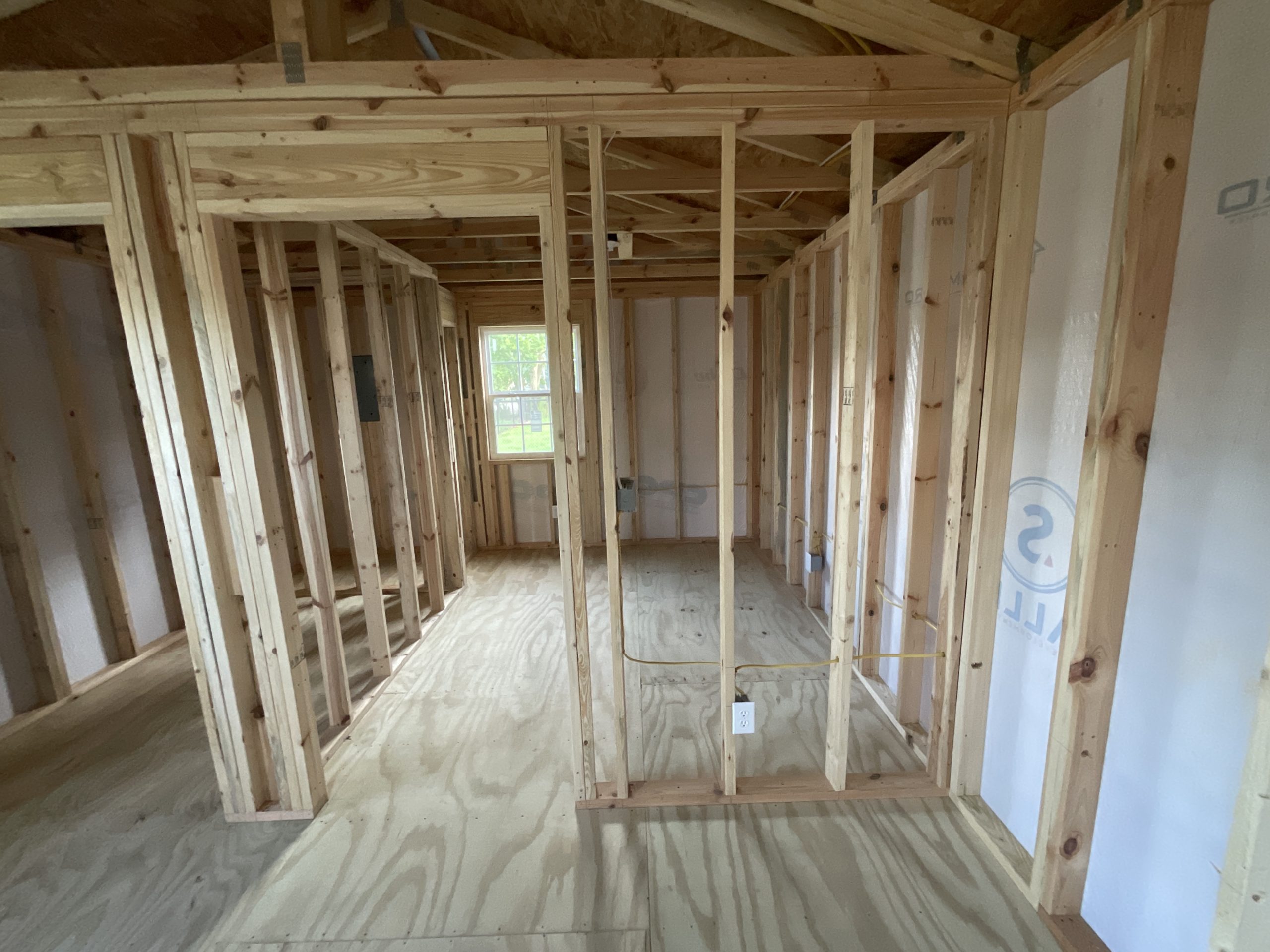 Secondary room framing inside House Shell