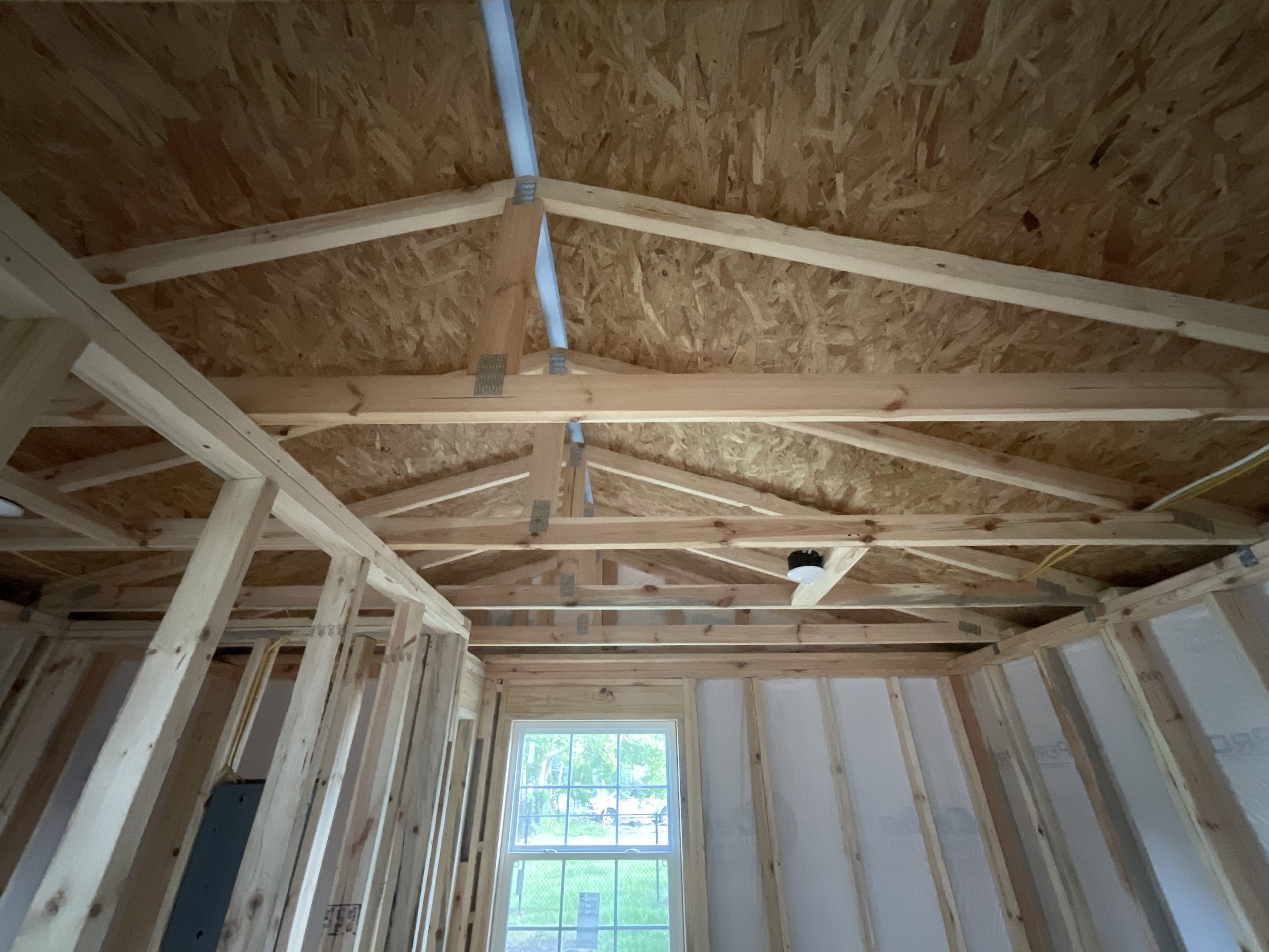 Flat ceiling framing in secondary room