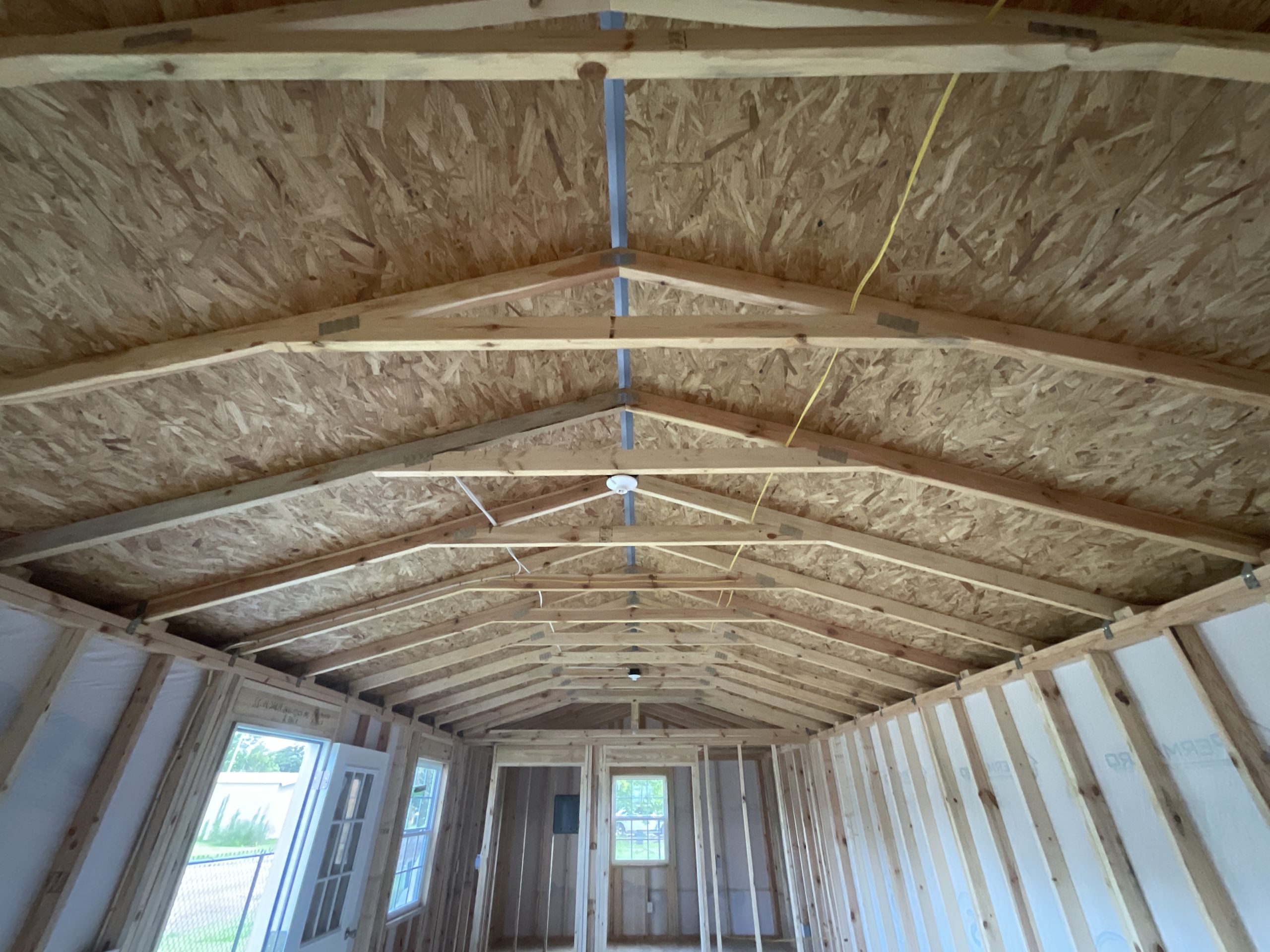 Vaulted ceiling truss design over living room