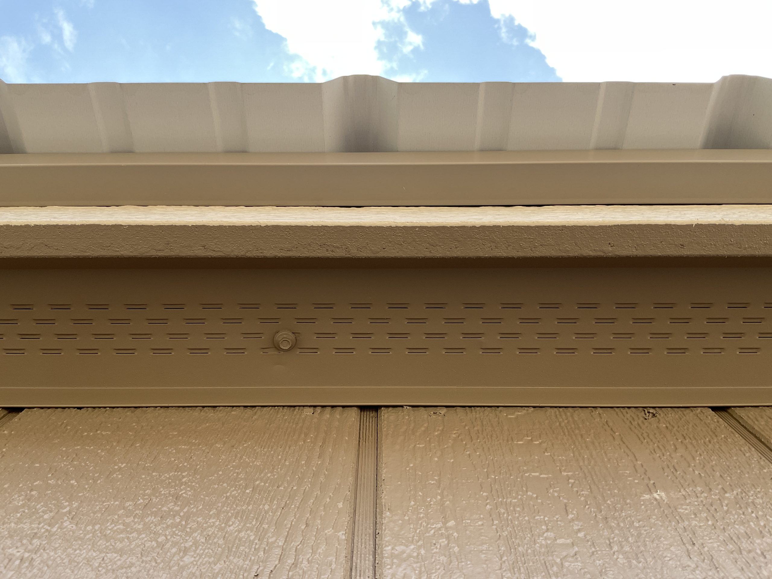Close-up of soffit ventilation on DANCO Garden Shed